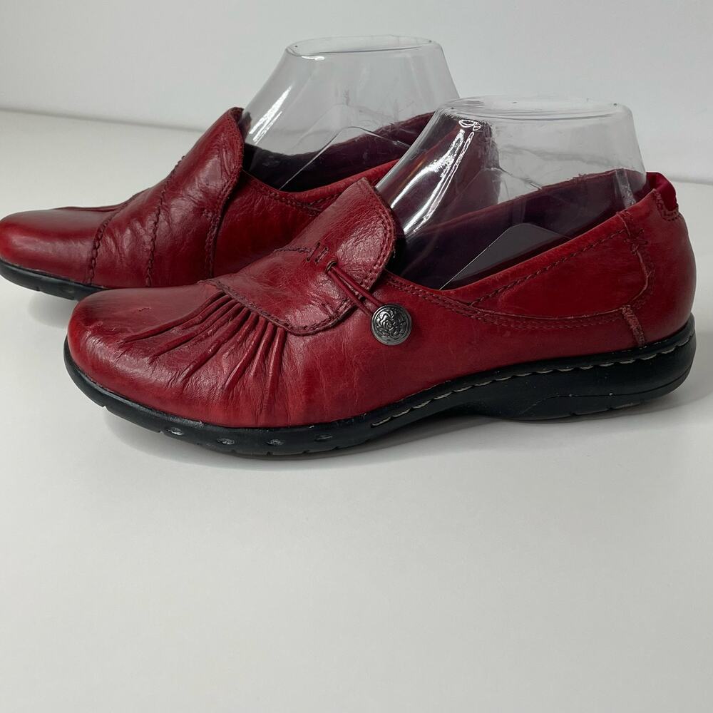 Cobb Hill New Balance Loafers Paulette Leather Slip On Women's Red 7 M Comfort - Picture 3 of 11